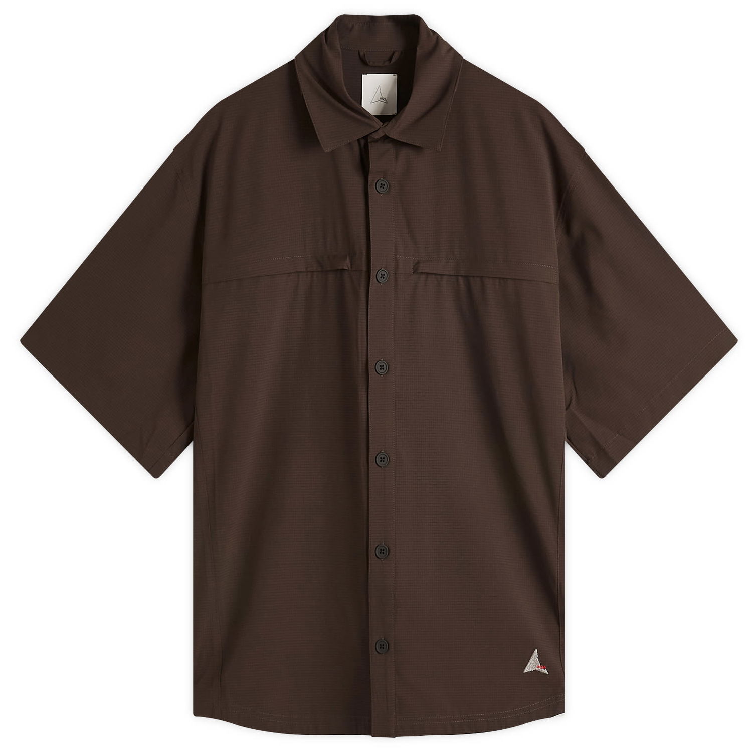 Skjorte ROA Dot Air Short Sleeve Shirt, Size Large Brun | RBMW0371FA263-BRW0003, 1
