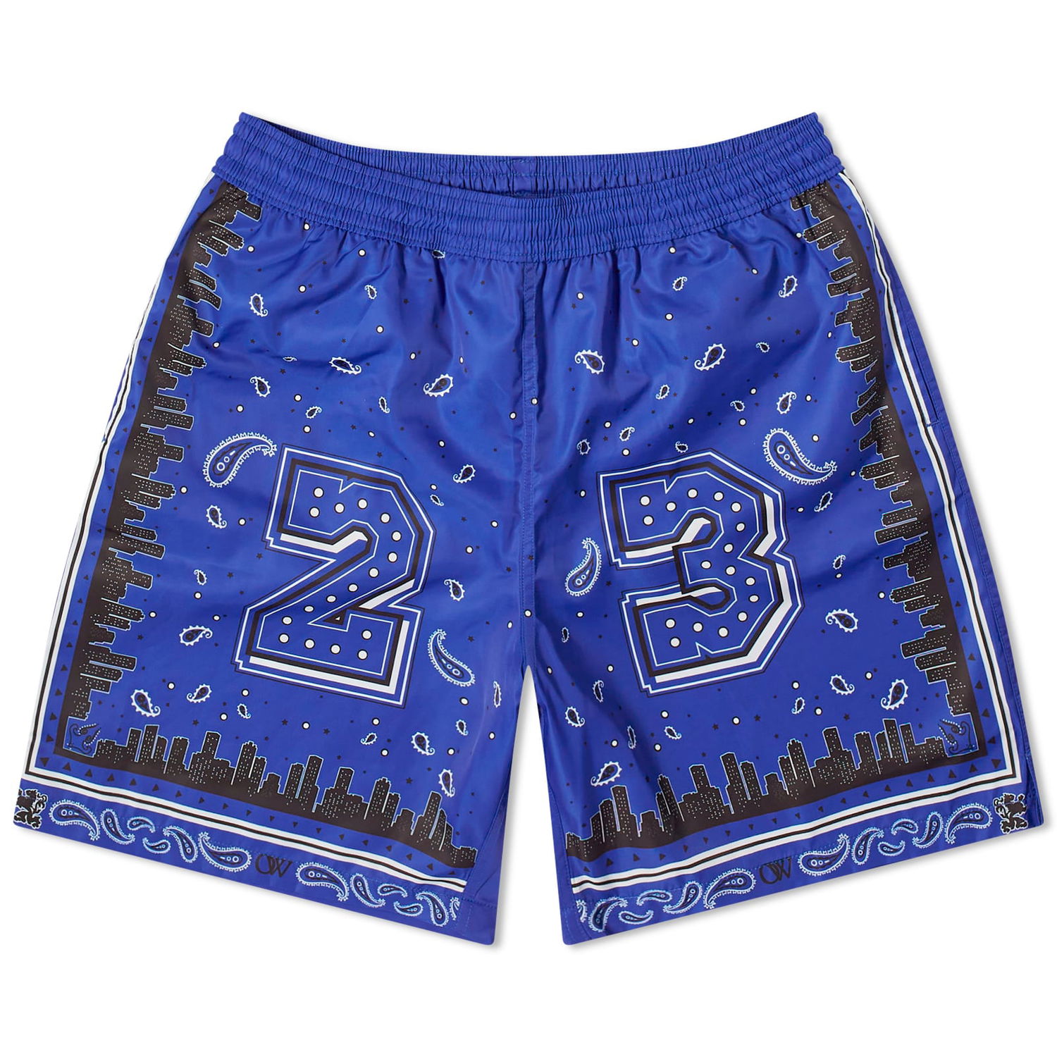 Badetøj Off-White Bandana Swim Shorts Blå | OMFD008S24FAB0024600, 0