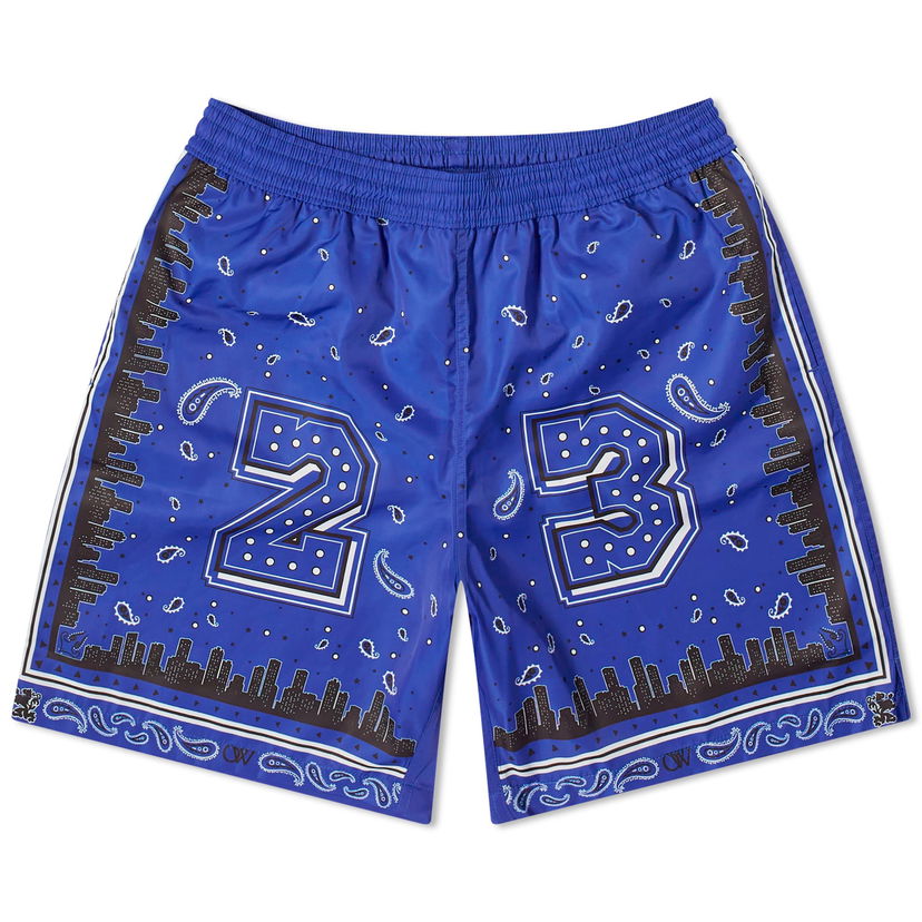 Badetøj Off-White Bandana Swim Shorts Blå | OMFD008S24FAB0024600