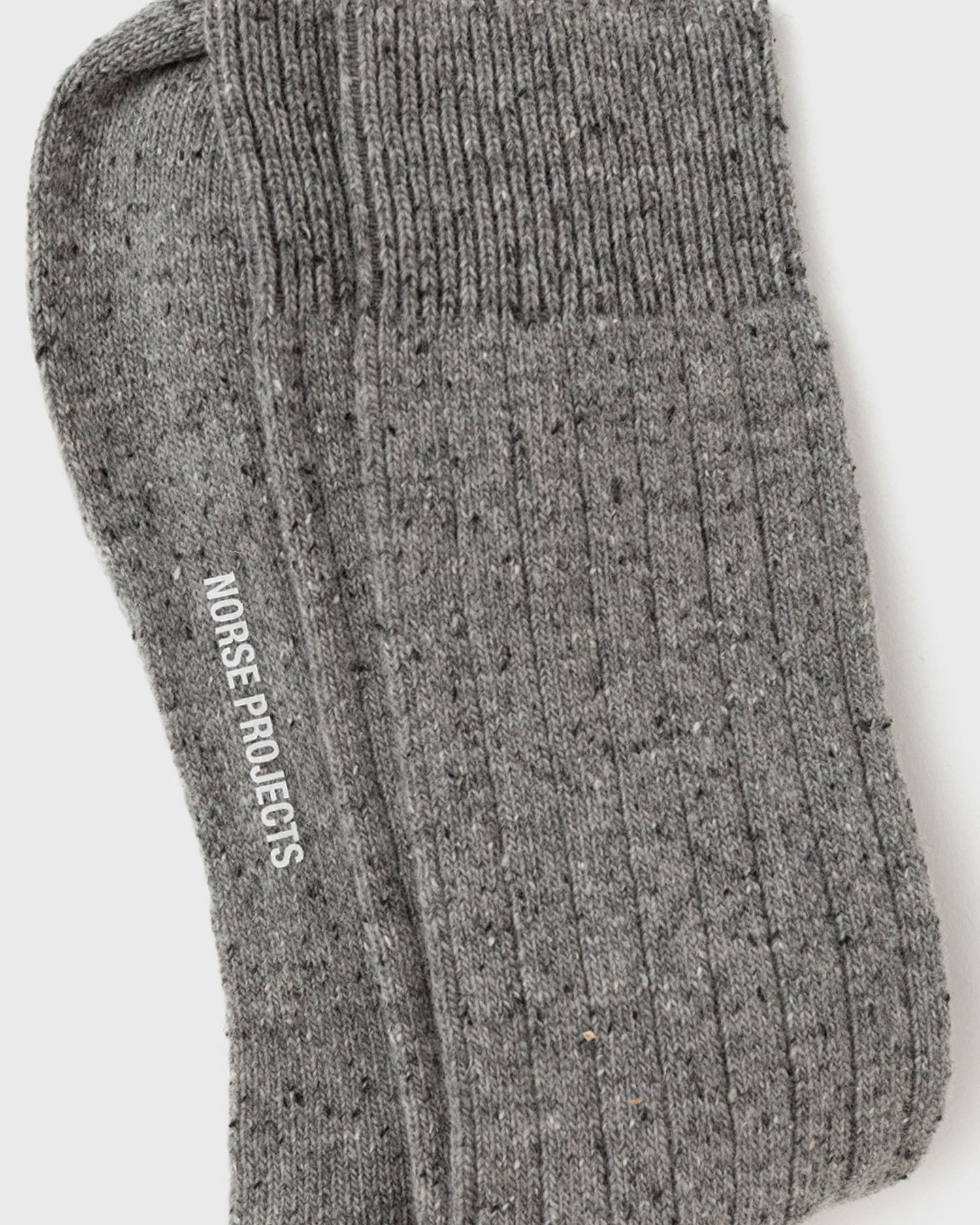 Sokker NORSE PROJECTS Bjarki Neps Wool Rib Sock Grå | N82-0008-1500, 1