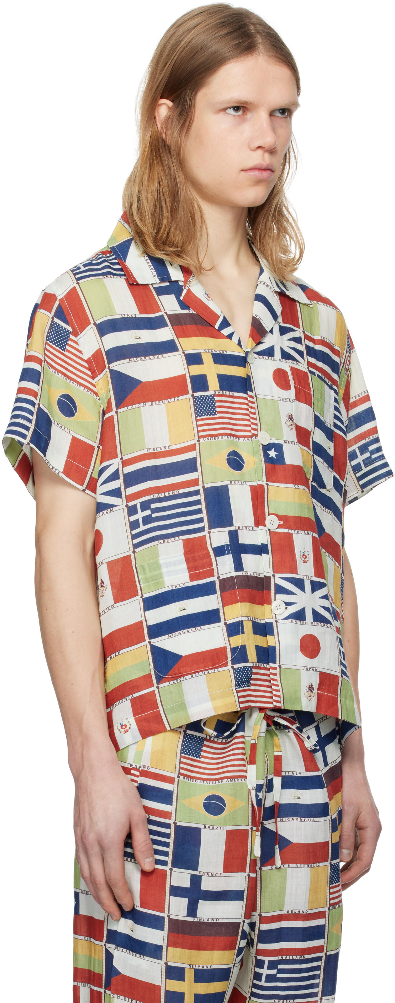 Skjorte Bode Bode International Short Sleeve Shirt Flerfarvet | MRS25SH018, 1