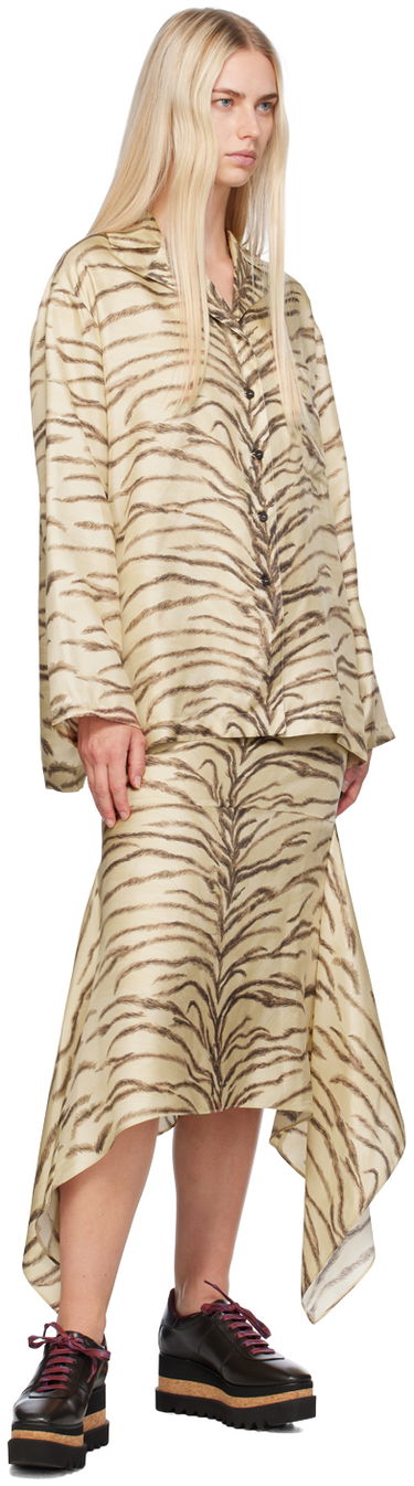 Skjorte Stella McCartney Tiger Print Shirt Beige | 6201213ES210, 3