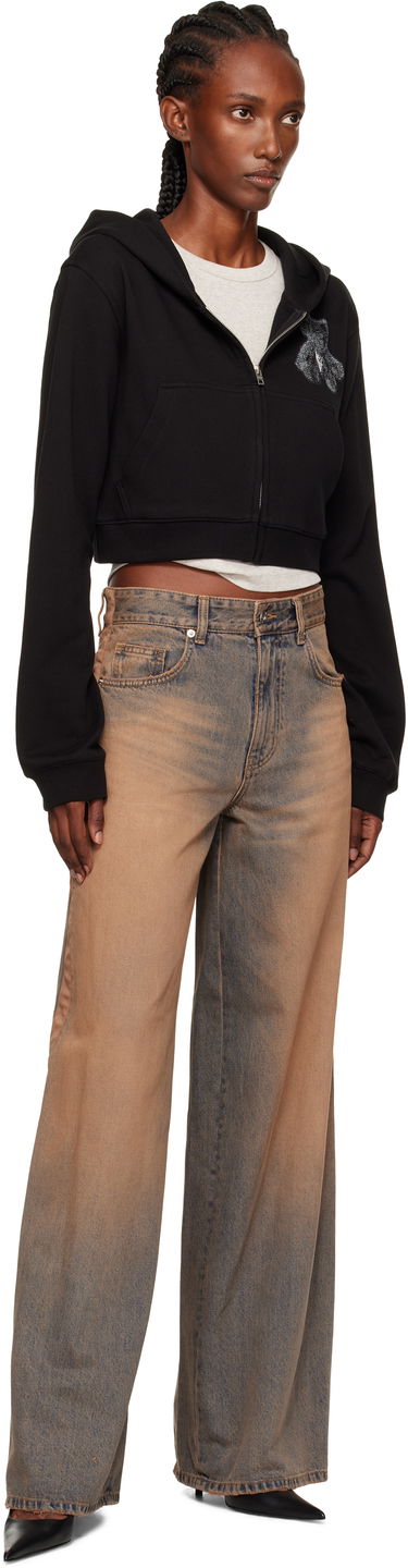 Sweatshirt We11done We11done Teddy Bear Slim-Fit Zip-Up Hoodie Sort | WD-TJ2-25-870-W-BK, 3