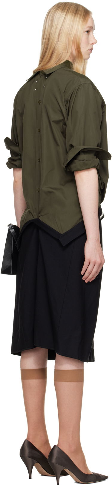 Kjole Maison Margiela Maison Margiela Reversed Shirtdress Midi Dress Grøn | S51DD0026 MTN066, 2