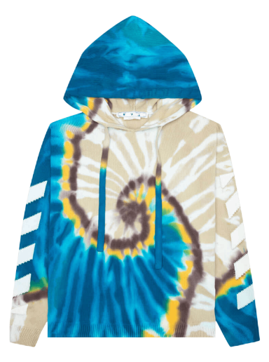 Sweatshirt Off-White Diag Tie Dye Knit Hoodie Flerfarvet | OMHA148S22KNI0016101