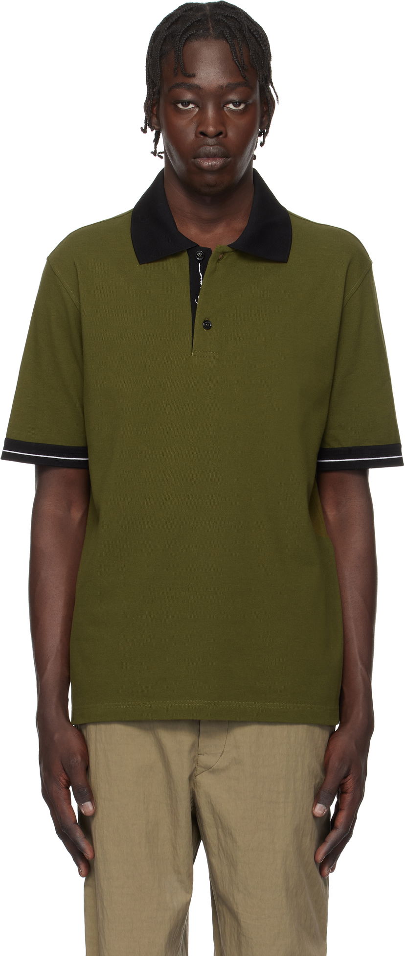 Polo skjorte FERRAGAMO Salvatore Ferragamo Color Block Polo Grøn | 781016
