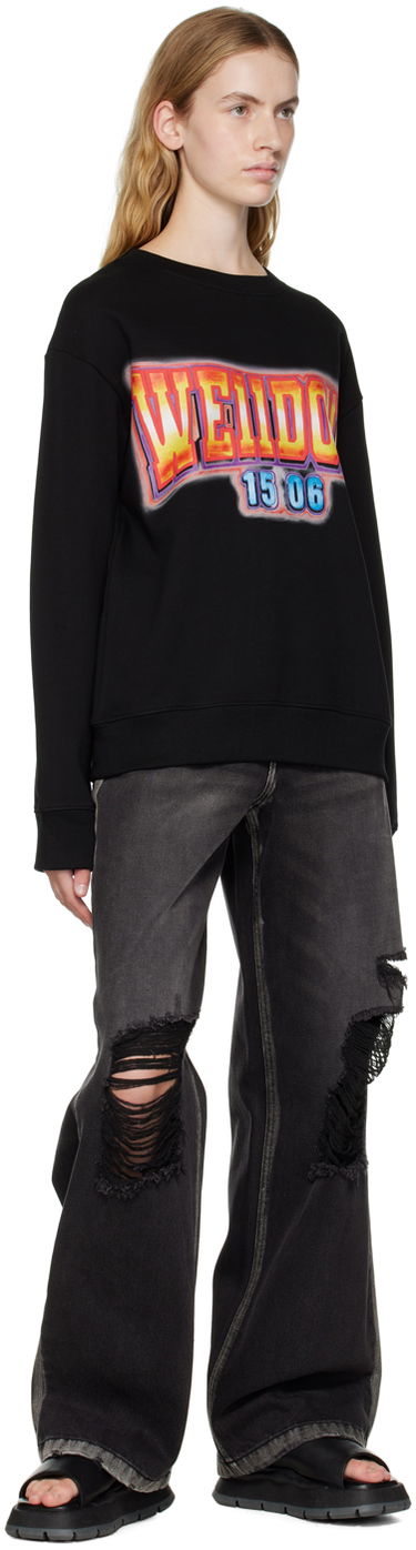 Sweater We11done We11done Crewneck Sweatshirt with Graphic Print Sort | WD-TS3-22-765-U-BK, 3