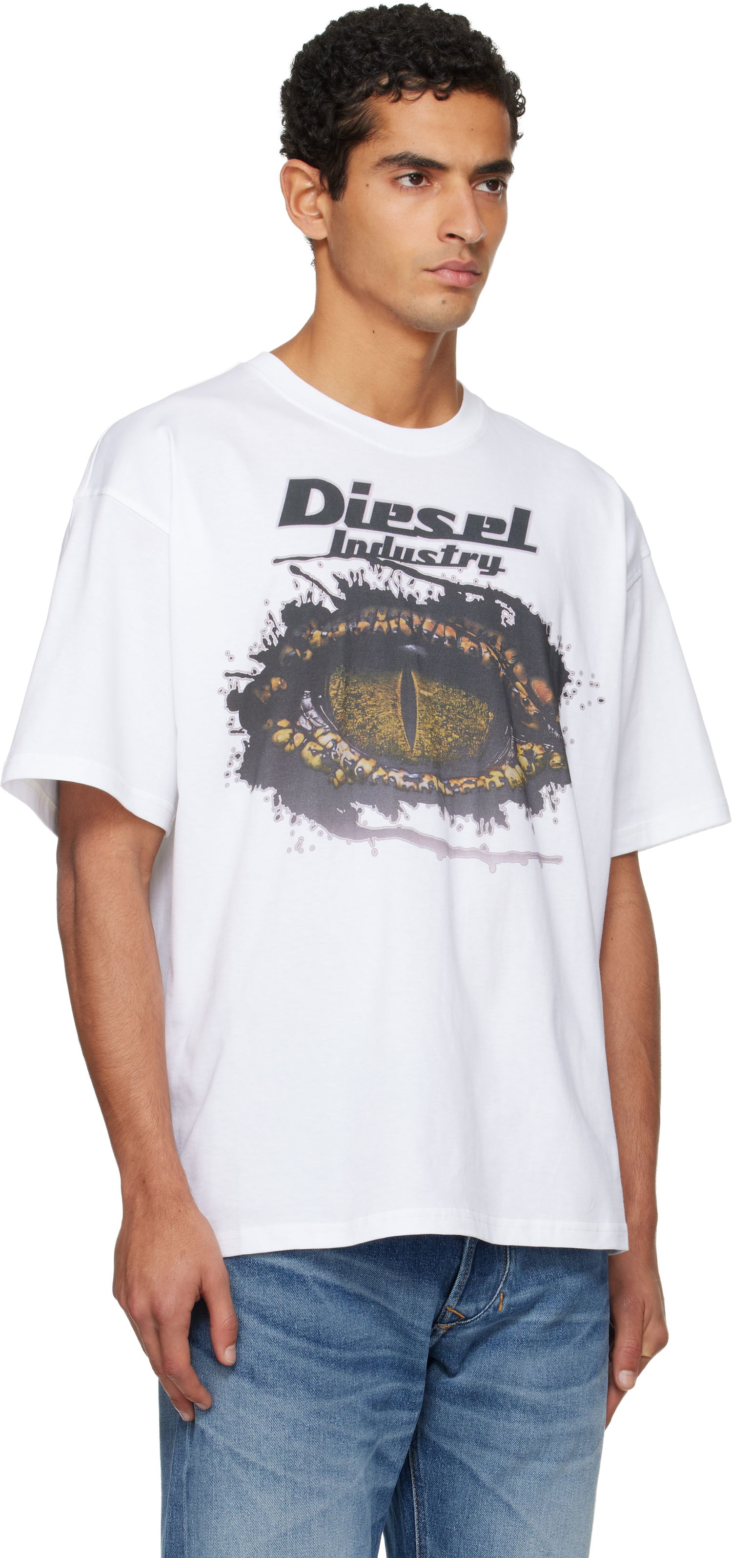 T-shirt Diesel T-Boxt T-shirt with Eye Graphic Print Hvid | A19640-0PLAT-100, 1