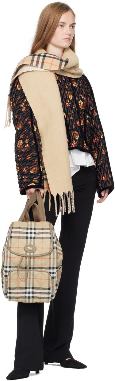 Tørklæde Burberry Burberry Reversible Knight Stamp Scarf Beige | 8109751, 2