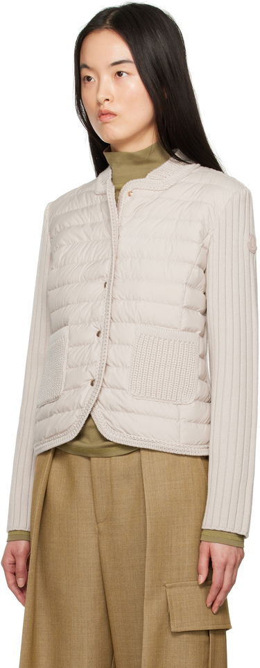 Puffer jakke Moncler Moncler Padded Wool Down Cardigan Beige | 9B000-13 M1131, 3