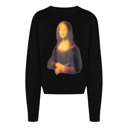 Sweater Off-White Off-White Mona Lisa Sweatshirt Sort | OMBA035F20FLE0041010