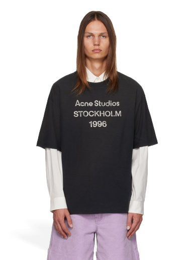 T-shirt Acne Studios Faded T-Shirt Sort | CL0196-