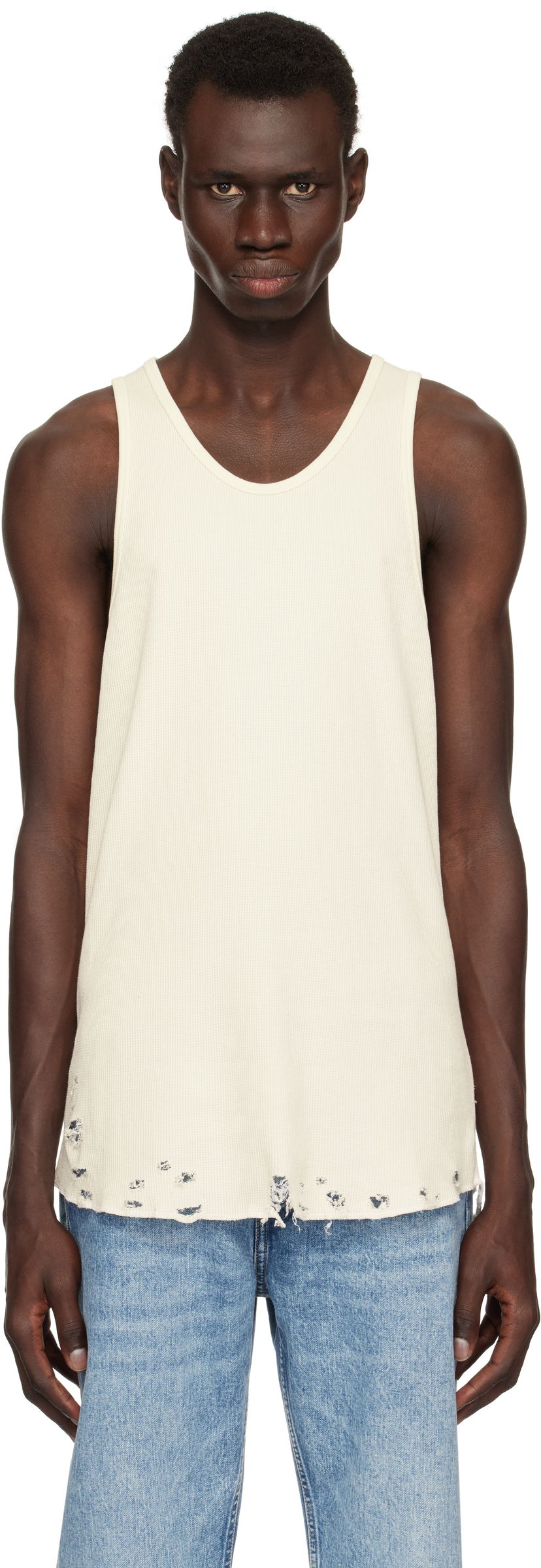 Tanktop John Elliott John Elliott Folsom Thermal Tank Top Hvid | A066M66905A