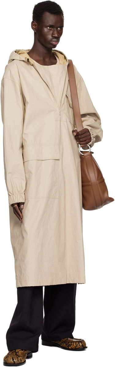 Regnfrakke Dries Van Noten Dries Van Noten Half-Zip Hooded Coat Beige | 251-020508-1285, 3