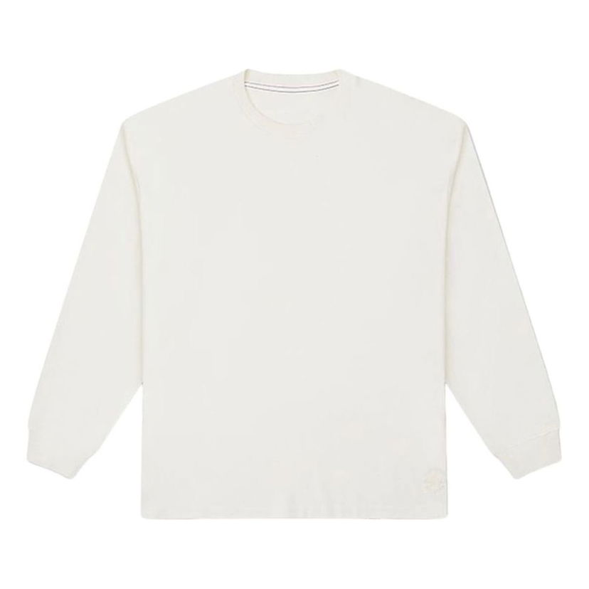 Sweater Converse Embroidered Logo Long Sleeve T-Shirt Hvid | 10026898-A01
