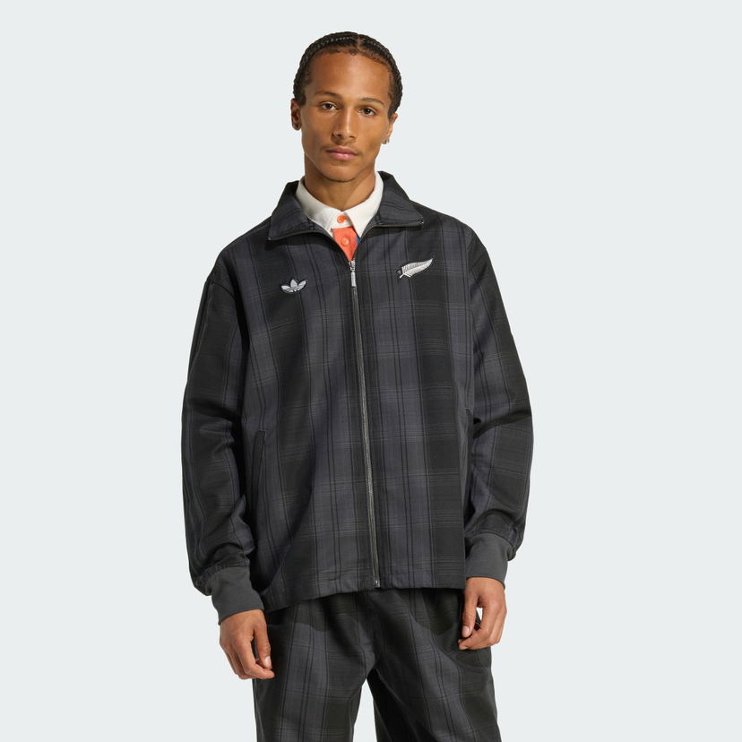 Jakke adidas Performance ORIGINALS &amp; ALL BLACKS Plaid Woven Firebird Track Jacket Grå | KG4633
