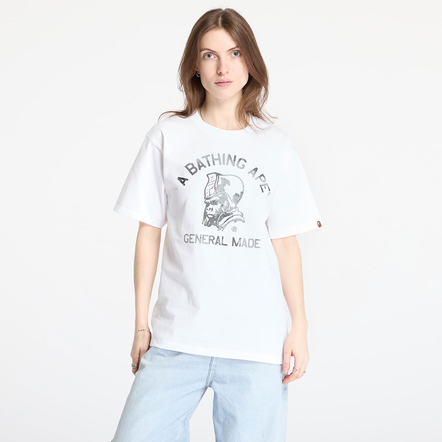 T-shirt BAPE A BATHING APE High Tone Bleach General Made Tee Hvid | 001TEL301046MWHT, 0