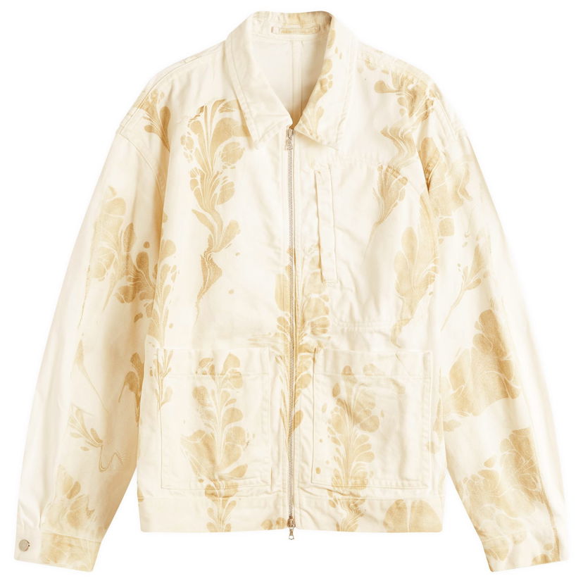 Jakke Dries Van Noten Dries Van Noten Veper Print Shirt Jacket, Size Large Beige | 251-020550-1556-979