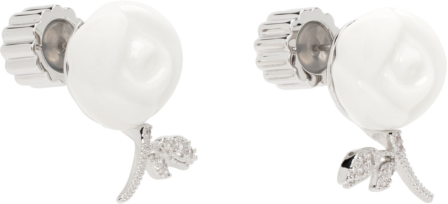 Øreringe SHUSHU/TONG YVMIN Edition Ceramic Rose Earrings Hvid | 25645WHT00DLR, 1