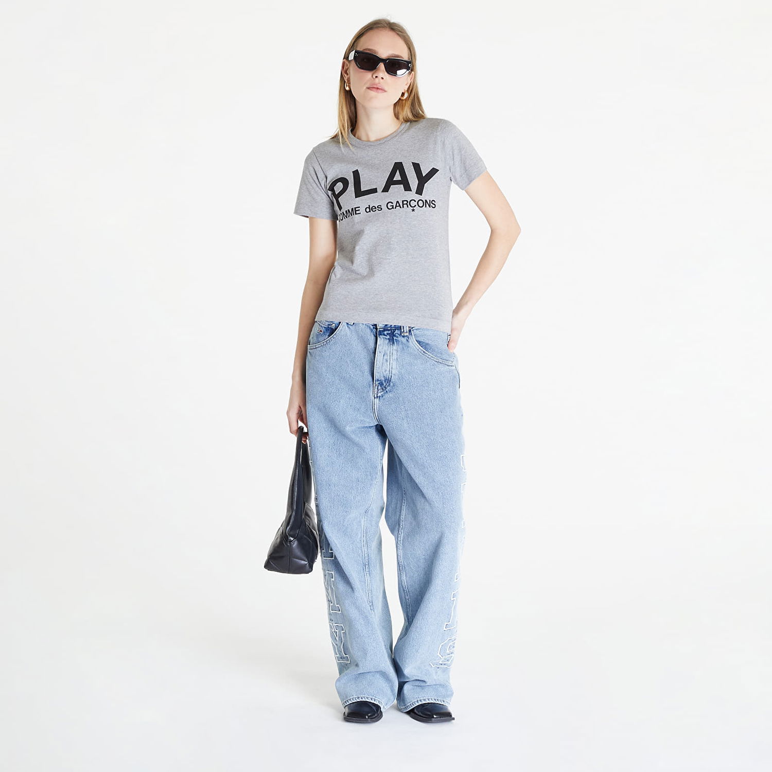 T-shirt Comme des Garçons PLAY Heart Logo Short Sleeve Tee Grå | AZT079 grey, 1