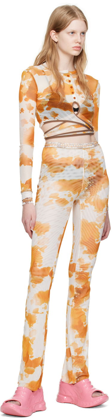 Crop top Ottolinger Ottolinger Exclusive Tie-Dye Long Sleeve Crop Top Orange | 101015, 3
