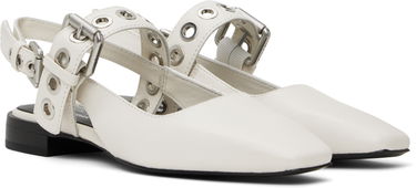 Skopleje rag & bone Rag & Bone Moto Astra Leather Slingback Slippers Hvid | WFF25SF1013LE13, 3