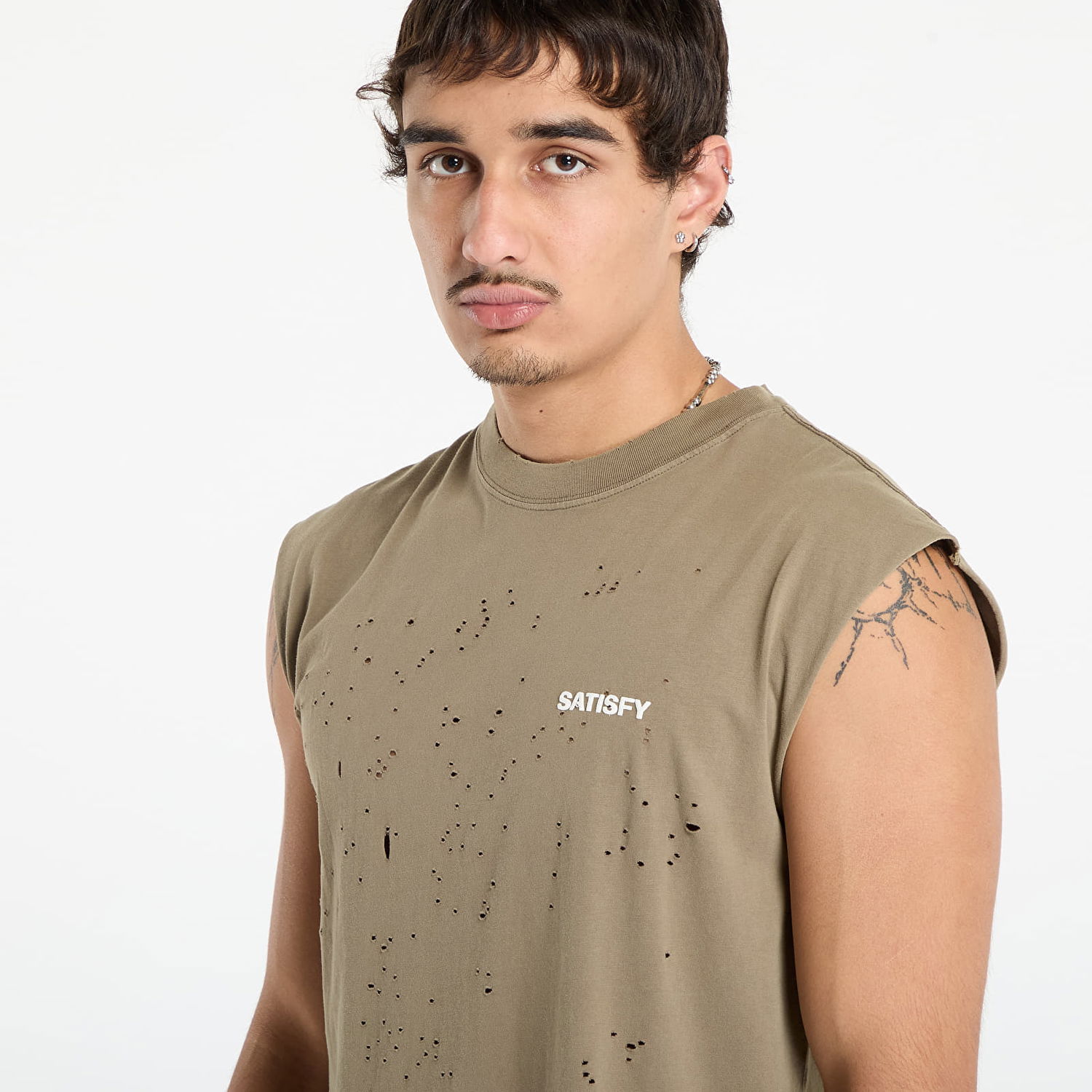 Tanktop Satisfy Satisfy MothTech Muscle Sleeveless T-Shirt Grøn | 11005-AFA-SAB, 1