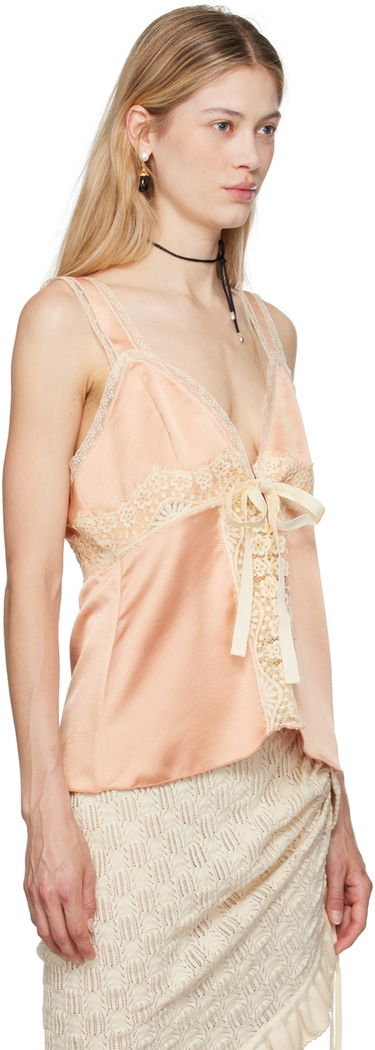 Tanktop Anna Sui Lace Trim Satin Camisole Lyserød | 624M23, 1