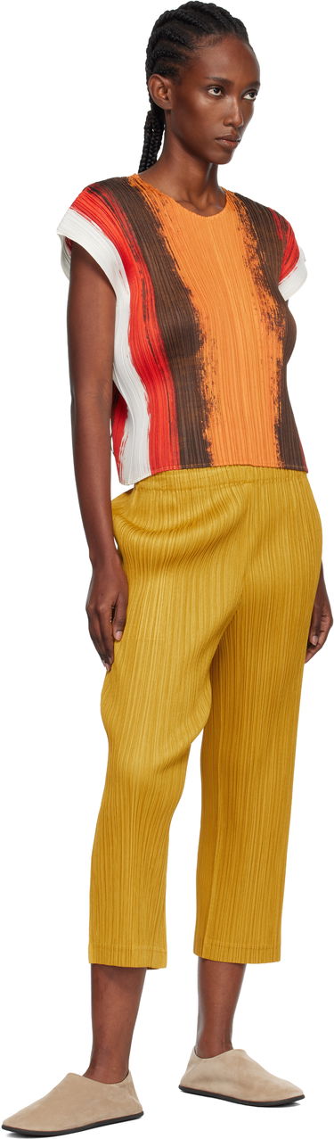 T-shirt Pleats Please Issey Miyake PLEATS PLEASE ISSEY MIYAKE Pleated Short Sleeve Brushstroke Top Flerfarvet | PP58JK672, 3