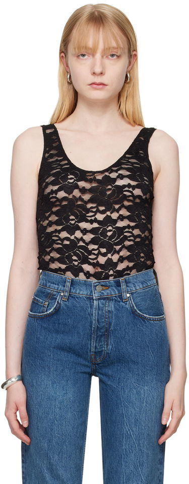 Tanktop Anine Bing Anine Bing Alysha Lace Bodysuit Sort | A-10-9221-009, 0