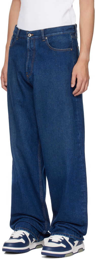 Jeans Off-White Off-White Loose Fit Jeans Blå | OMYA180C99DEN0024400, 3