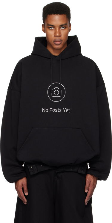 Sweatshirt VETEMENTS 'No Posts' Cropped Boxy Hoodie Sort | UA66HD660B, 0