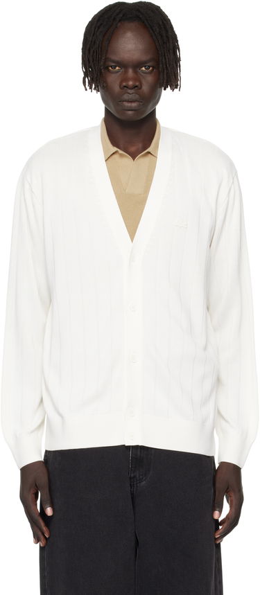 Sweater Lacoste Fluid Rib Knit Cardigan Hvid | AH5338_70V, 0