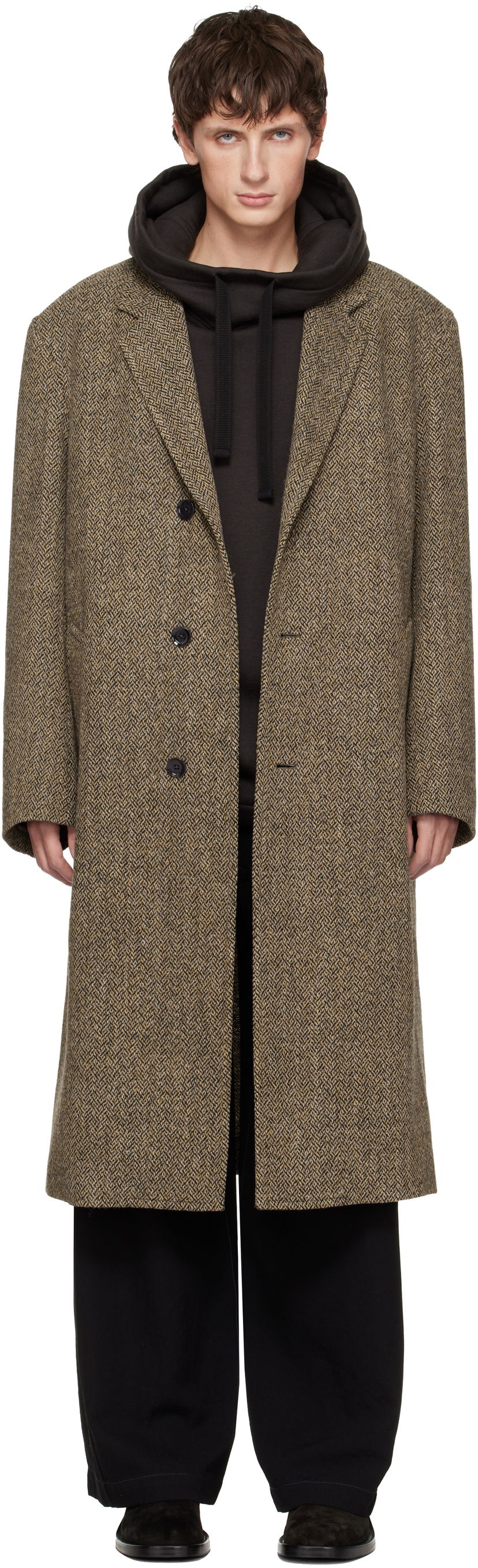 Frakker LEMAIRE Herringbone Chesterfield Coat Flerfarvet | CO1114 LF1447