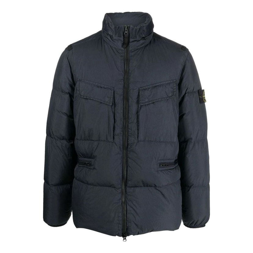 Puffer jakke Stone Island Patch Crinkle Labs Down Padded Jacket Blå | 771540123-V0020