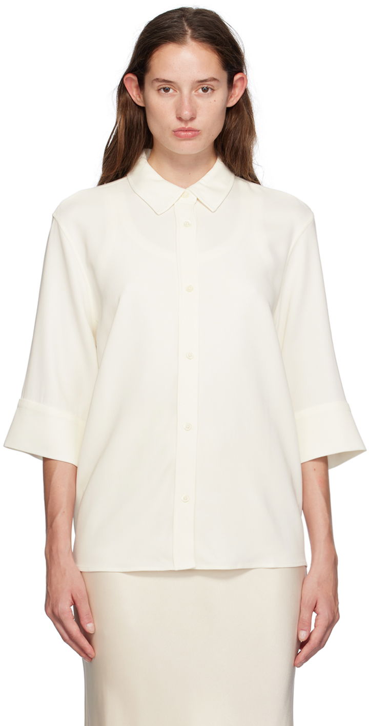 Skjorte Anine Bing Silk Blouse Hvid | A-07-5841-IVY26