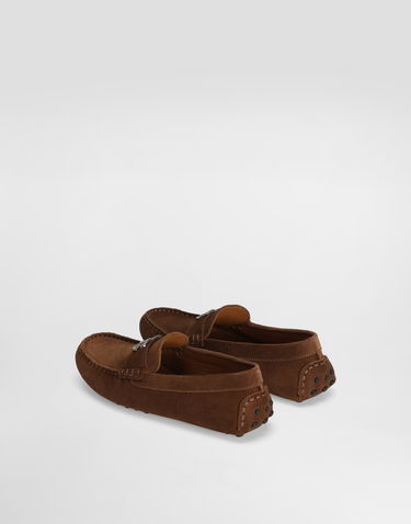 Tilbehør Dolce & Gabbana Dolce & Gabbana Split Leather Loafers With DG Logo Brun | DA5268A125080040, 2