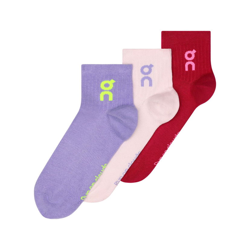 Sokker On Running Logo Sock Mid 3-Pack Flerfarvet | 2UF10523891