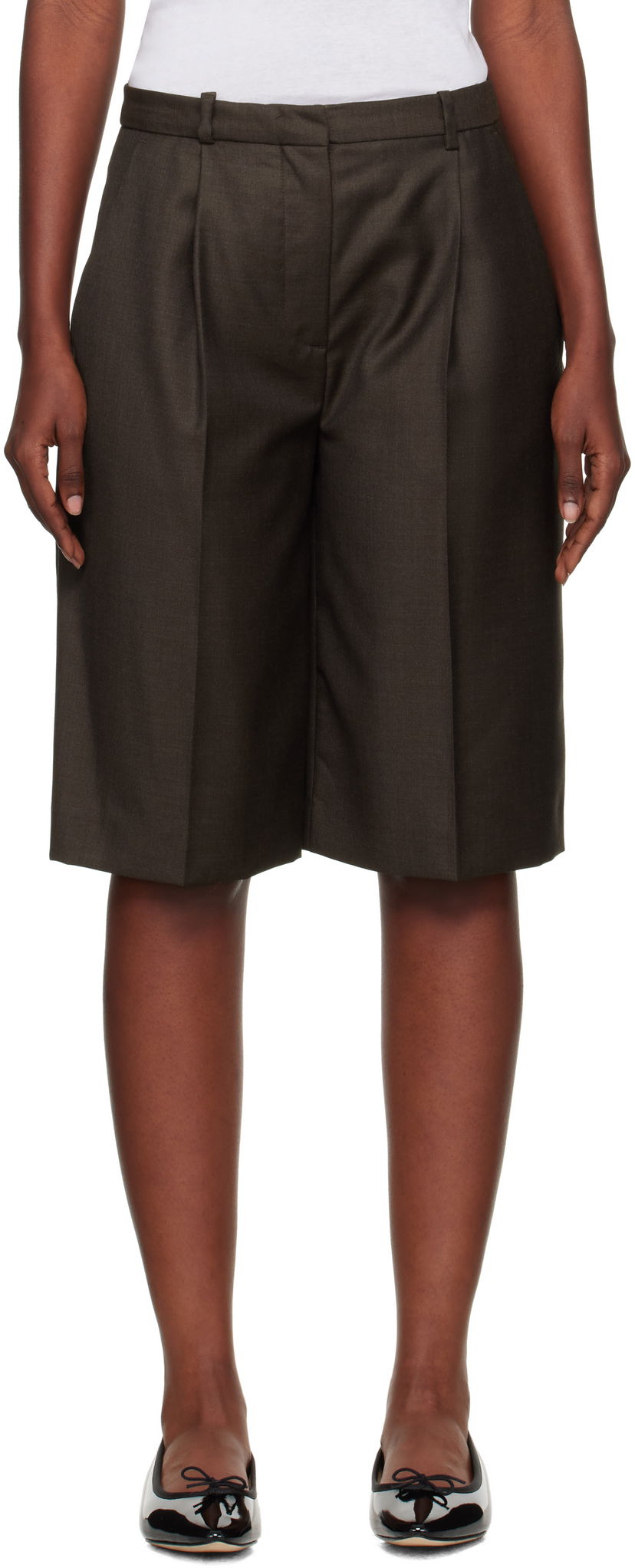 Shorts Loulou de Saison Loulou de Saison Adler Virgin Wool Bermuda Shorts Brun | ADLER