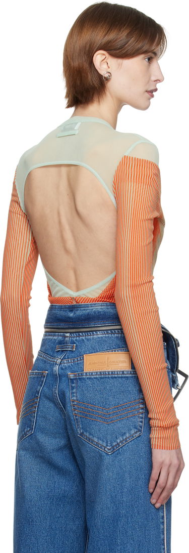 T-shirt Jean Paul Gaultier Jean Paul Gaultier Draped Body Morphing Bodysuit Orange | 25/33-F-BD064-T578-4216, 2
