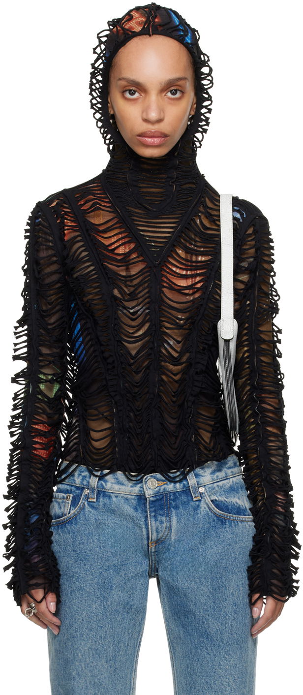 Sweatshirt Jean Paul Gaultier Shayne Oliver Edition 'The Slashed City' Hoodie Top Sort | 24/27-U-SW037-T551-60405030, 0