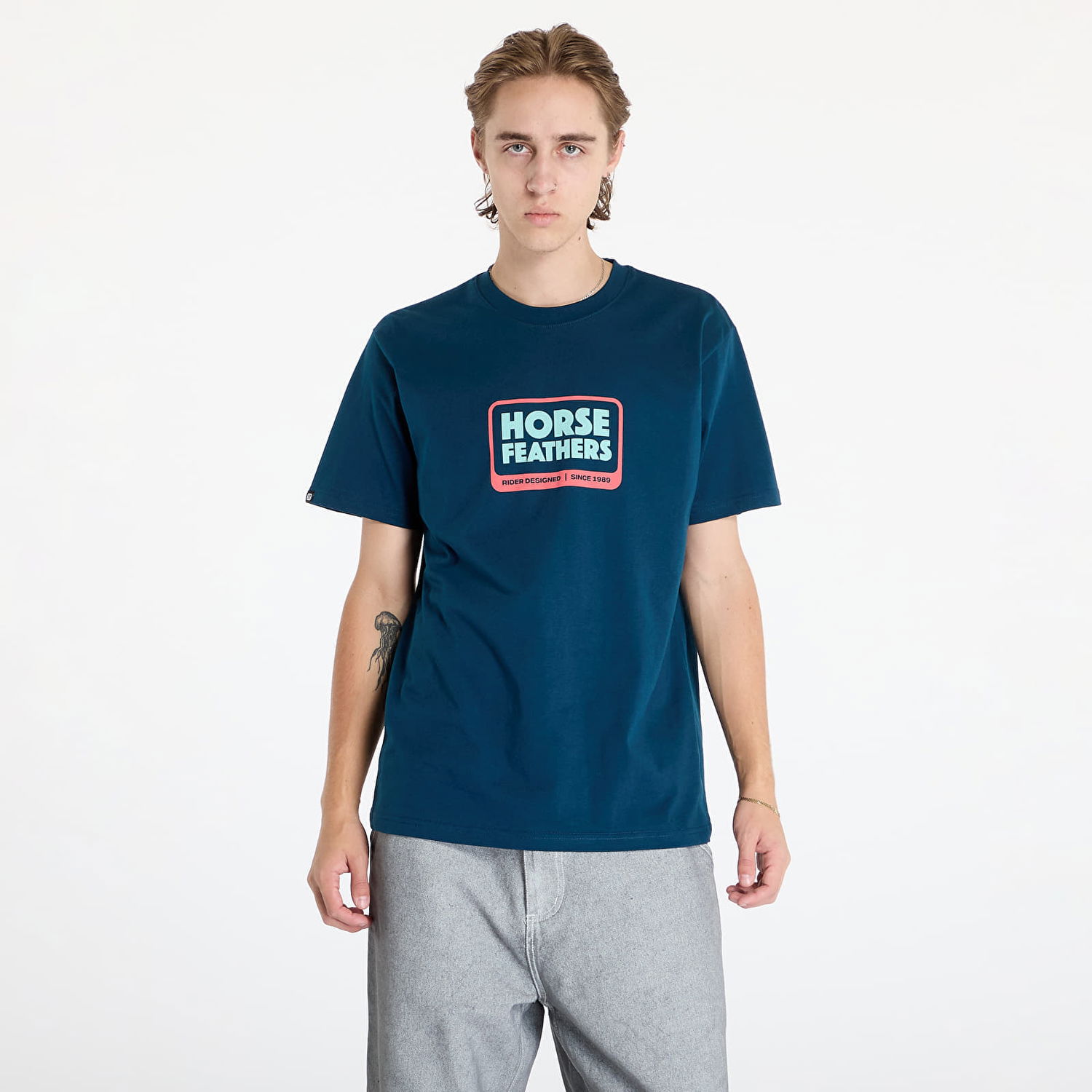 T-shirt Horsefeathers Millennium T-Shirt Pond M Mørkeblå | SM1358C, 0