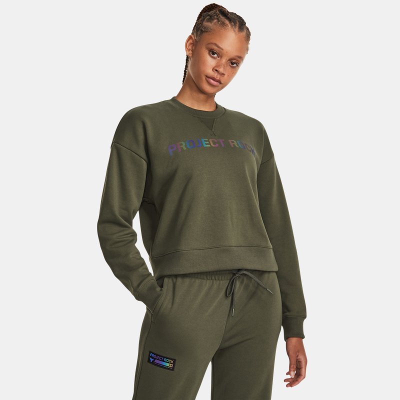 Sweatshirt Under Armour Crewneck Grøn | 1380195-390, 0