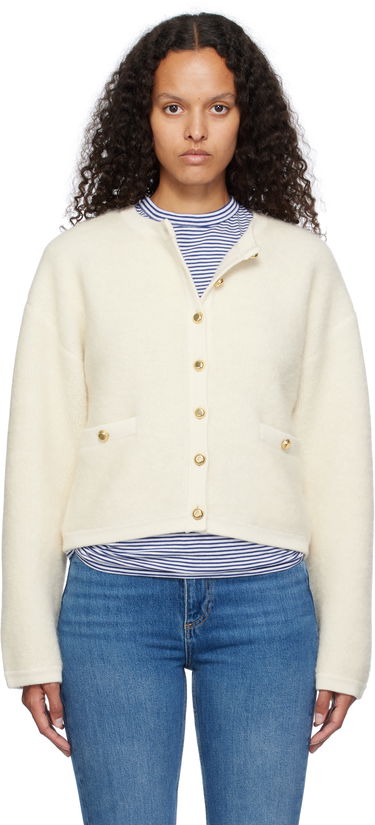 Sweater rag & bone rag & bone Kaia Boucle Cardigan Hvid | WAS24F047AA47, 0