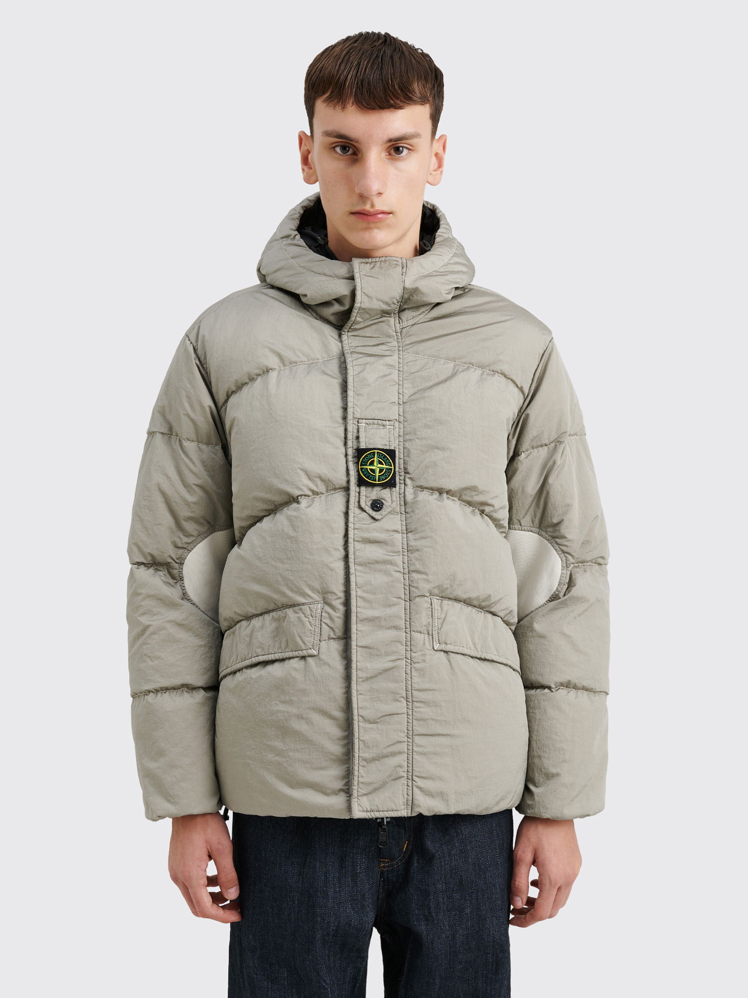 Puffer jakke Stone Island Econyl® Reversible Down Jacket Plaster Grå | 791542719 V0097, 0