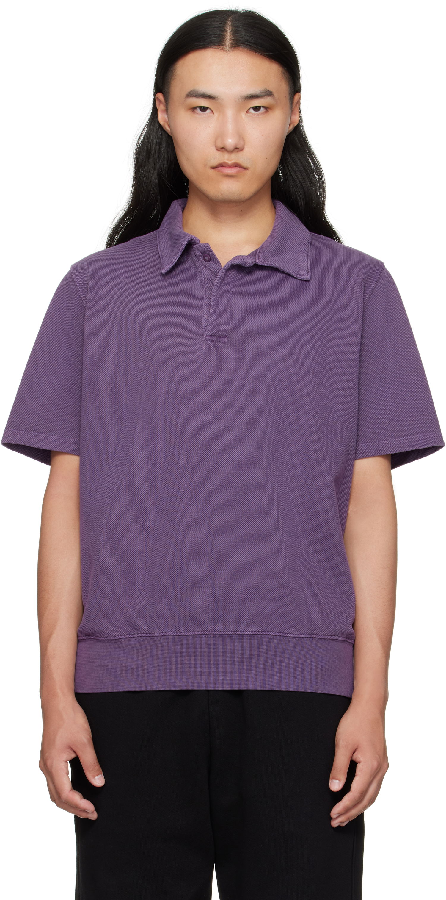 Polo skjorte LES TIEN Les Tien Piqué Banded Tennis Polo Lilla | PK-2070-PD, 0