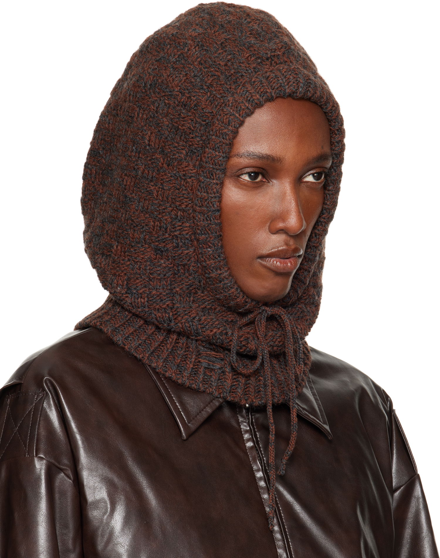 Hat Maison Margiela MM6 Maison Margiela Wool Blend Knit Hood Brun | SH2TB0005 M13174, 1