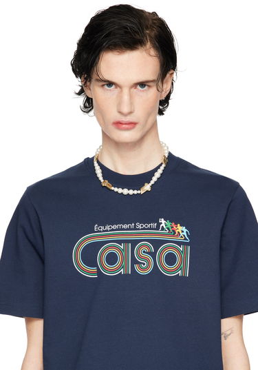 Halskæde Casablanca Faux-Pearl Column Necklace with Gold Accents Hvid | APS25-JW-260-01, 1