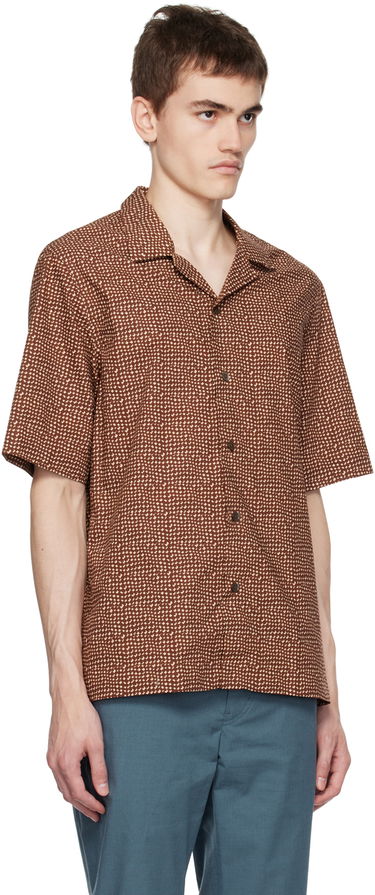 Skjorte Paul Smith Paul Smith Mini Tile Short Sleeve Button-Up Shirt Brun | M1R-905U-L02054, 1