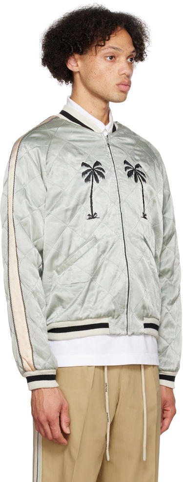 Bomberjakke Palm Angels Life Is Palm Souvenir Jacket Grå | PMEA110F22FAB0020910, 2